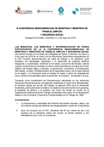 IX CONFERENCIA IBEROAMERICANA DE MINISTRAS Y