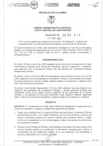 Resolución 014 de 2014 - Junta Central de Contadores