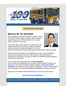 mensaje del dr. woestman - Belvidere School District 100