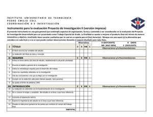 Instrumento para la evaluación Proyecto de Investigación II (versión