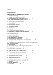 INDICE INTRODUCCIÓN SÍNTESIS DE LAS LABORES