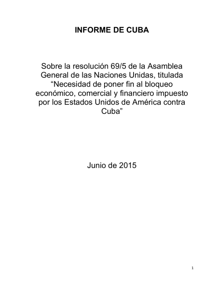 Informe De Cuba 2015