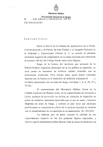 Ministerio Público Procuración General de la Nación M, Luis Alberto