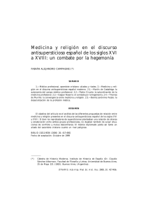 Medicina y religión en el discurso antisupersticioso español de los