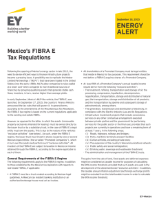 EY Energy Alert - FIBRA E Tax Regulation