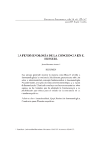 la fenomenología de la conciencia en e. husserl