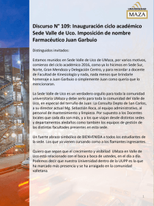 Inauguración ciclo académico Sede Valle de Uco. Imposición de