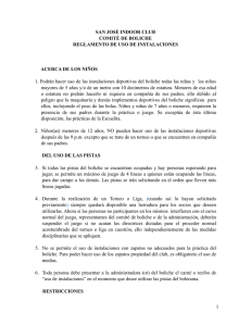 Reglamento Comité de Boliche - Uso de instalaciones