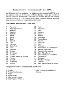 Estados miembros y miembros asociados de la CEPAL Los 33
