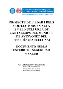 PROJECTE DE L`EDAR I DELS COL&middot;LECTORS EN ALTA EN EL
