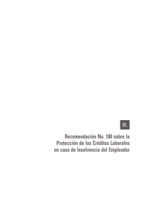 recomendación No. 180 sobre la Protección de los créditos