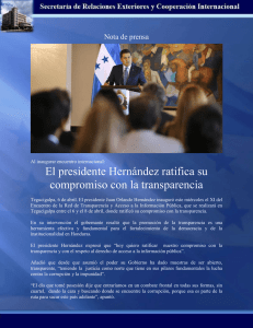 El presidente Hernández ratifica su compromiso con la transparencia