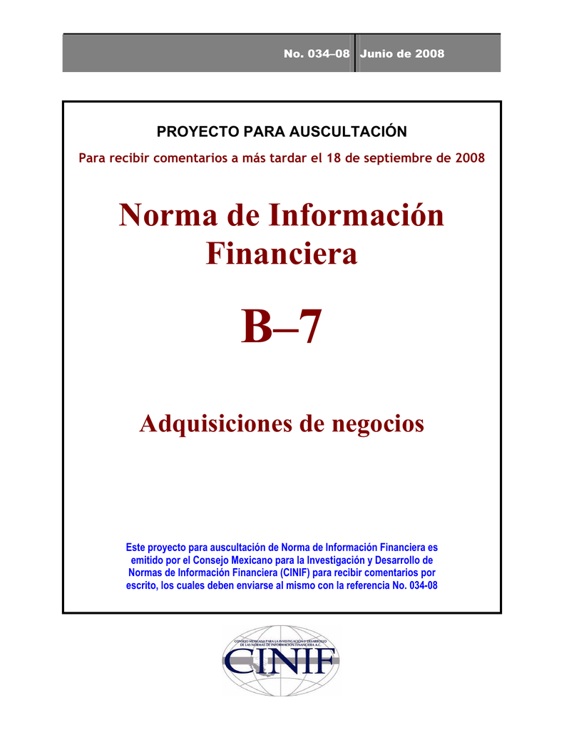 NIF B-7 - Consejo Mexicano De Normas De Información Financiera