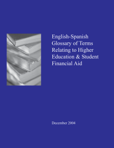 English-Spanish Glossary of Terms Relating to Higher Education