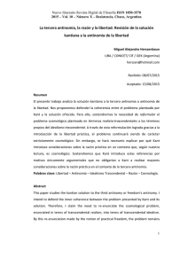 La tercera antinomia, la razón y la libertad. Revisión de la solución