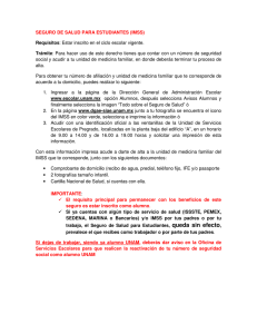 SEGURO DE SALUD PARA ESTUDIANTES (IMSS) Requisitos