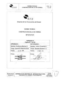 NT-01-01-01 Construcción de la Vía Férrea