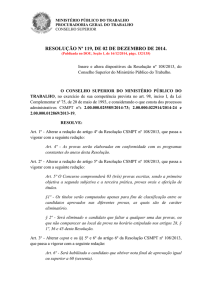 Resolução CSMPT nº 119/2014 - Ministério Público do Trabalho