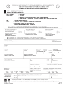 Municipal Financial Questionnaire to Establish