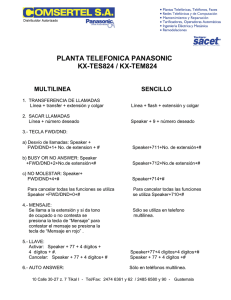 PLANTA TELEFONICA PANASONIC KX-TES824 / KX