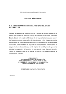 CIRCULAR NÚMERO 24/08. C. C. JUECES DE PRIMERA