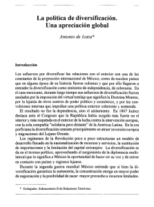 La política de diversificación. Una apreciación global