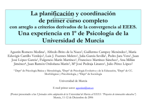 La planificación y coordinación de primer curso completo Una