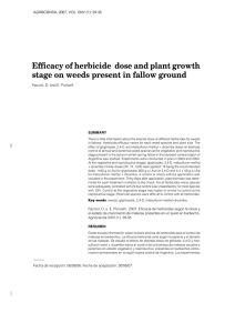 Efficacy of herbicide dose and plant growth stage on weeds present