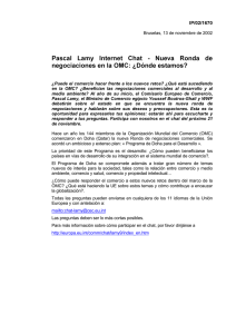 Pascal Lamy lnternet Chat Nueva Ronda de