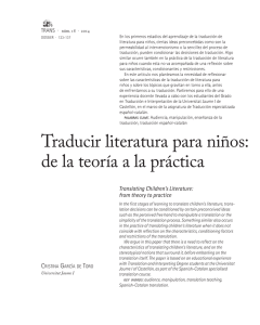Traducir literatura para niños: de la teoría a la práctica