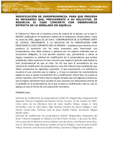 modificación de jurisprudencia. para que proceda es necesario que