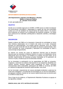 Materiales Nucleares - Comisión Chilena de Energía Nuclear