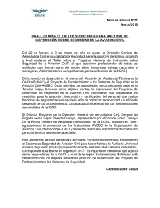 Nota de Prensa N°11 Marzo/2016 DGAC CULMINA EL TALLER