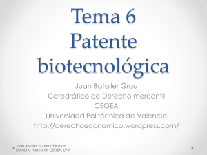 Tema 6 Patente biotecnológica