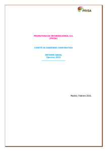 Informe Anual Comité de Gobierno Corporativo ejercicio 2015