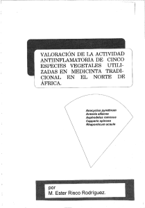 Valoración de la actividad antiinflamatoria de cinco especies