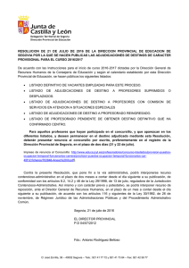 CALENDARIO DE ACTUACIONES DE INICIO DE CURSO 2003/2004
