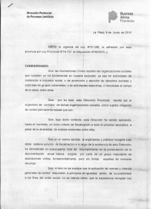 Disposición 18/16 - Ministerio de Justicia de la Provincia de Buenos