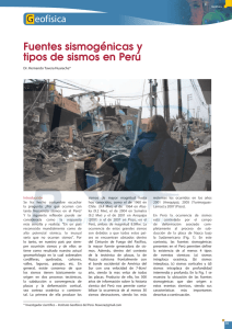 Fuentes sismogénicas y tipos de sismos en Perú