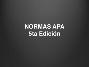 NORMAS APA 5ta Edición - Historia de la Arquitectura USPS