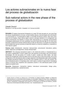 Los actores subnacionales en la nueva fase del proceso de
