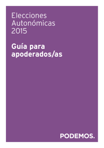 Elecciones Autonómicas 2015 Guía para apoderados/as