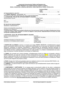 Licencia Abreviada EGEDA URUGUAY Comunicación Pública