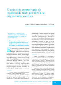 El principio comunitario de igualdad de trato por razón de origen