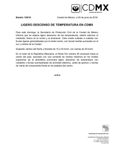 LIGERO DESCENSO DE TEMPERATURA EN CDMX