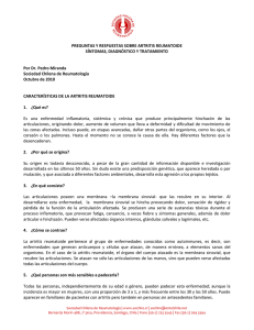 PREGUNTAS Y RESPUESTAS SOBRE ARTRITIS REUMATOIDE