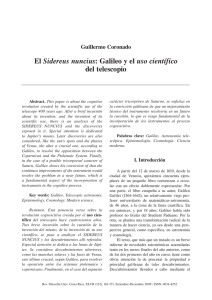 El Sidereus nuncius: Galileo y el uso científico