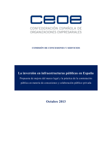 La inversión en infraestructuras públicas en España