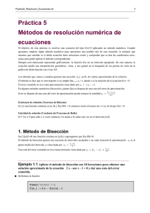 Práctica 5 Métodos de resolución numérica de ecuaciones