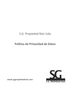 S.G. Propiedad Raíz Ltda Política de Privacidad de Datos